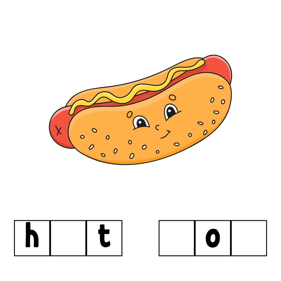 Wörter niedlichen Puzzle Hotdog vektor