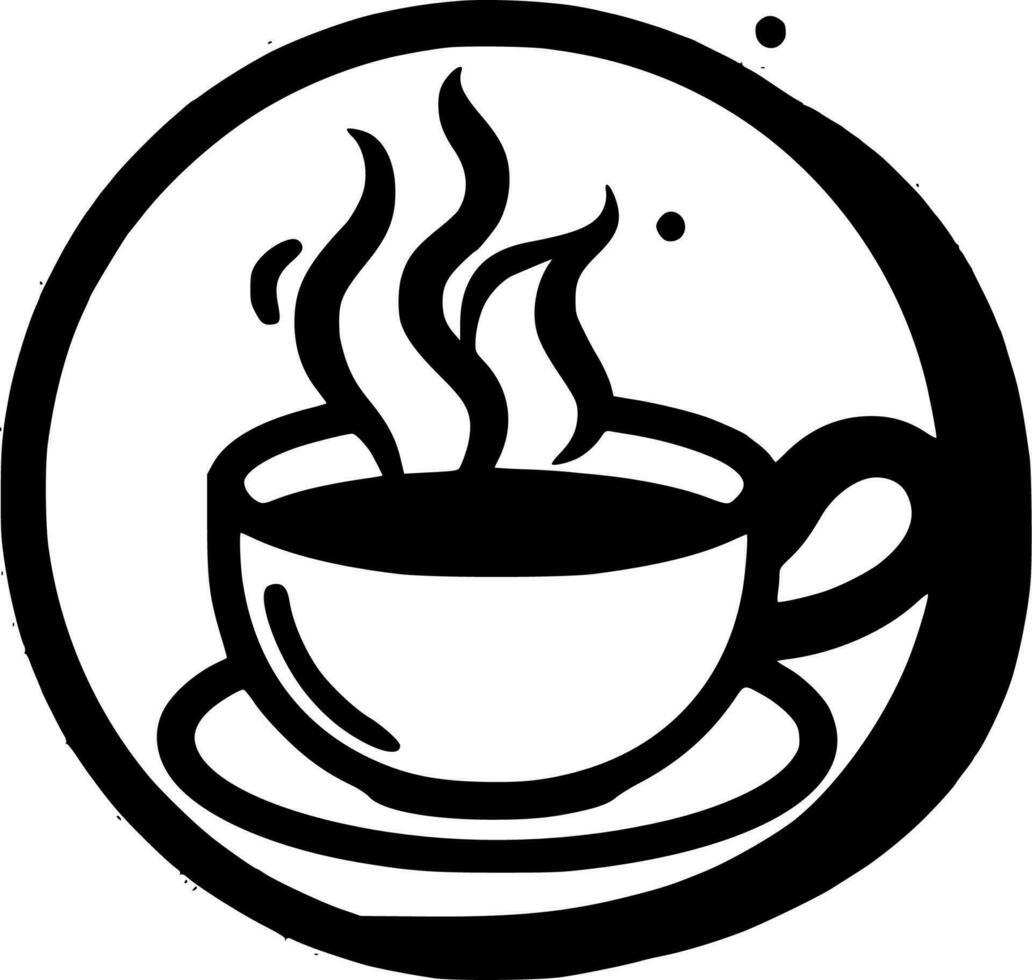 kaffe - minimalistisk och platt logotyp - vektor illustration