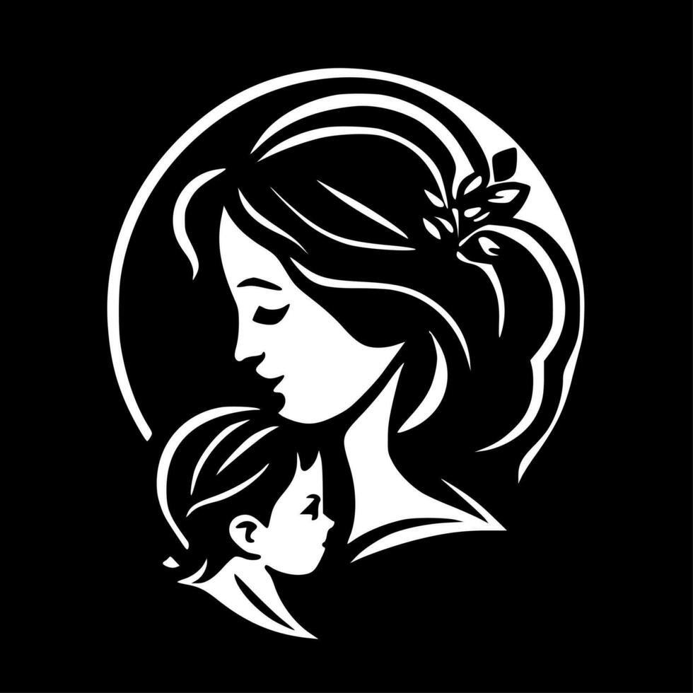 mammor, svart och vit vektor illustration