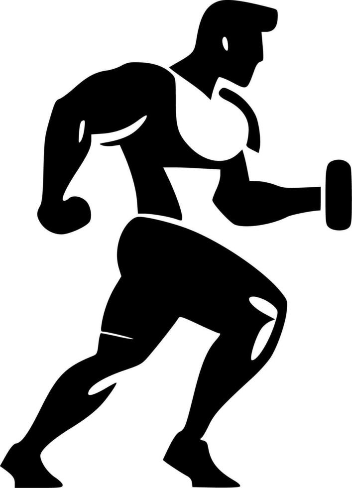 Fitness - - schwarz und Weiß isoliert Symbol - - Vektor Illustration