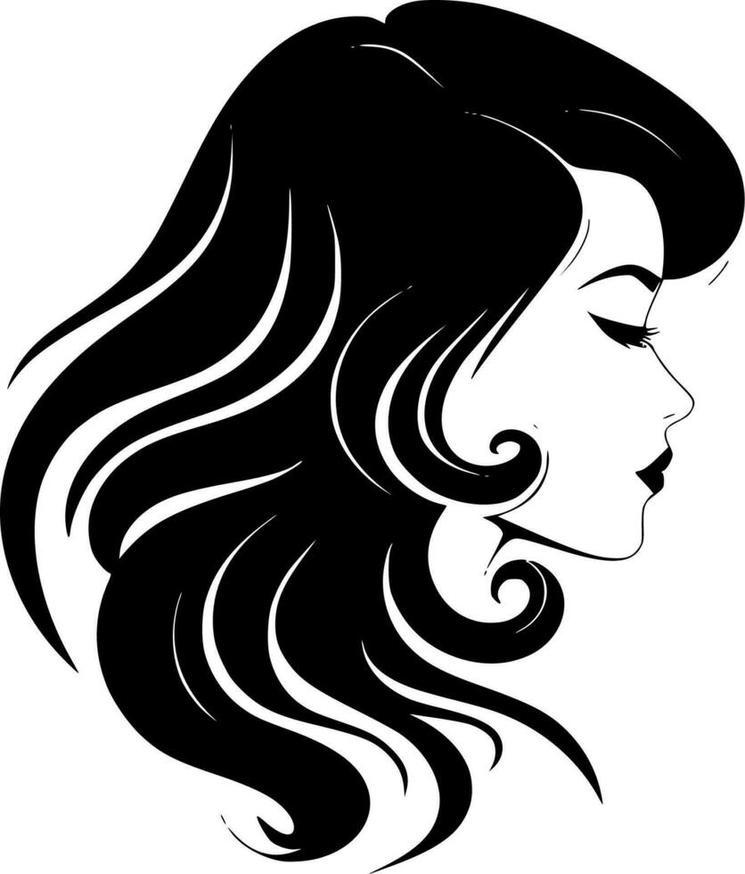 Haar - - schwarz und Weiß isoliert Symbol - - Vektor Illustration