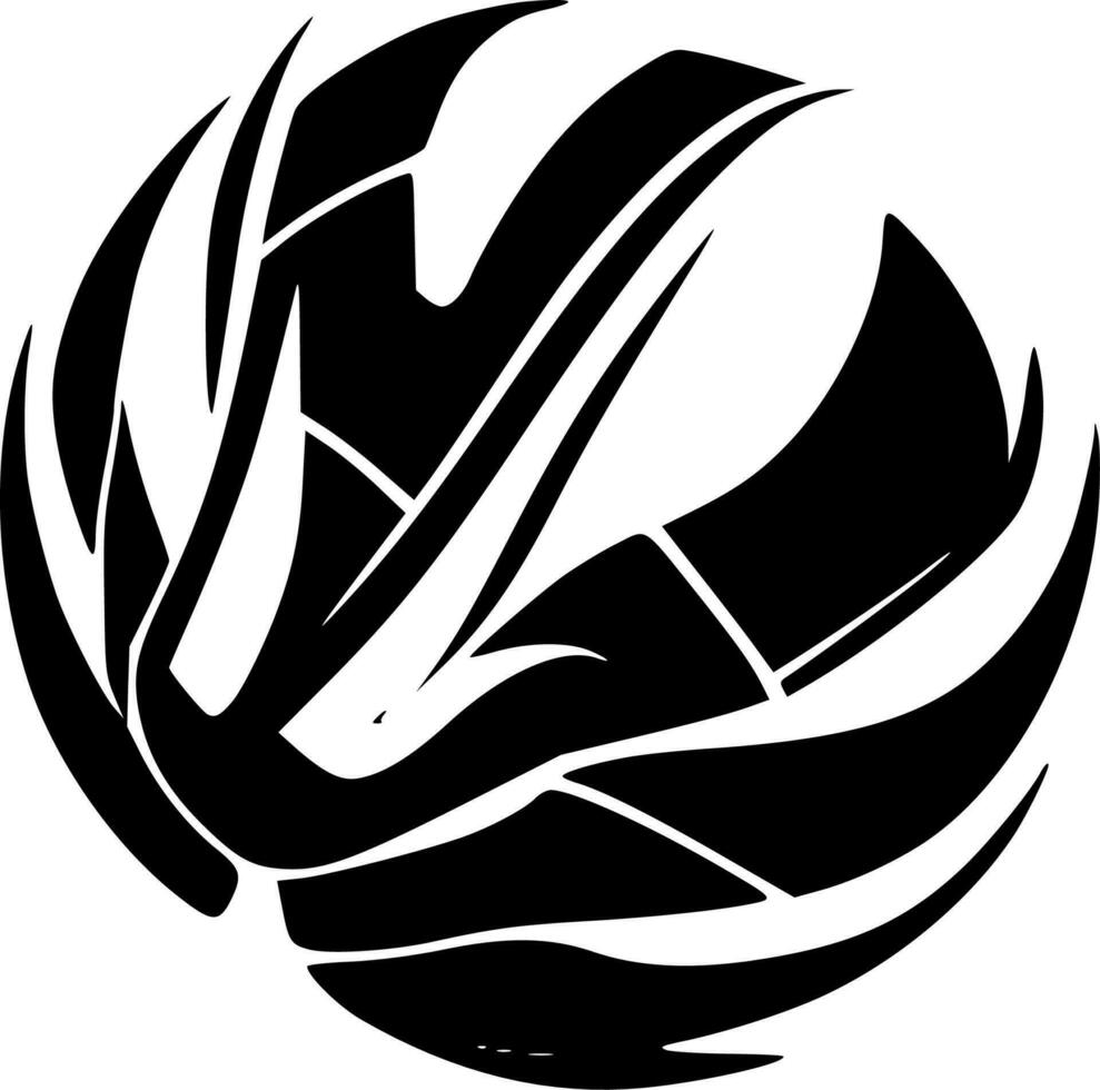 volleyboll - svart och vit isolerat ikon - vektor illustration