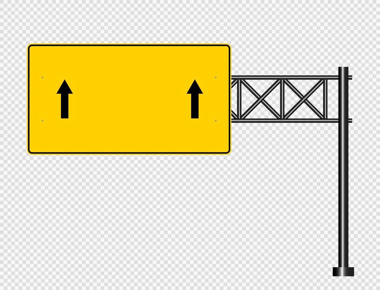 Straßenautobahnzeichen gelbe Tafel auf Straße vektor