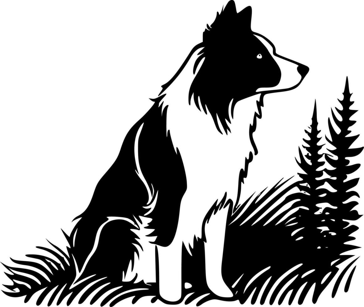 Rand Collie - - minimalistisch und eben Logo - - Vektor Illustration