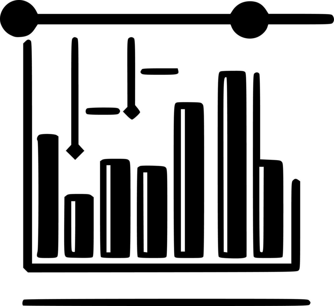 bar Diagram, svart och vit vektor illustration