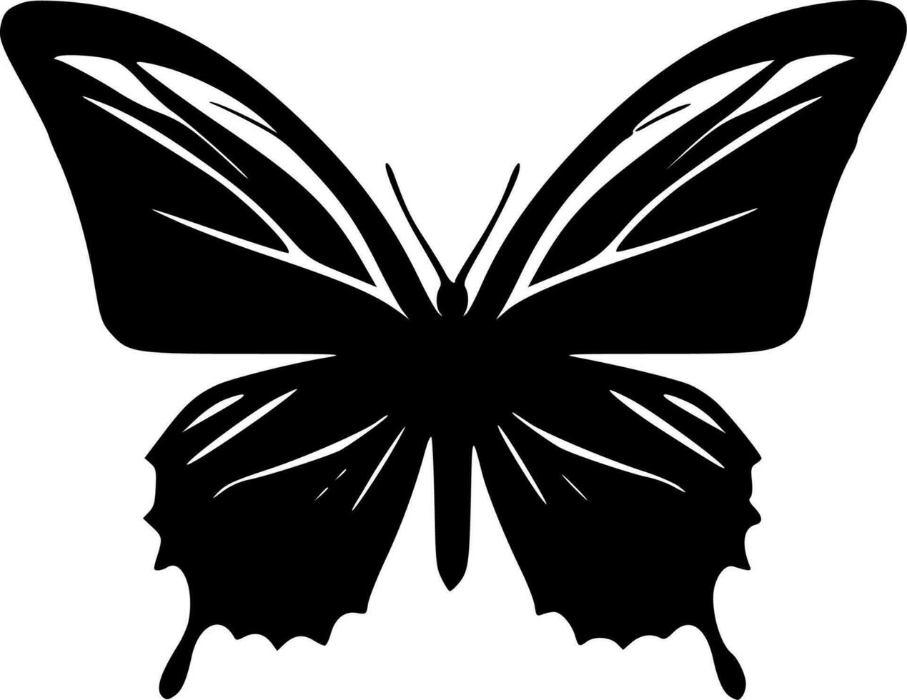 fjäril, minimalistisk och enkel silhuett - vektor illustration