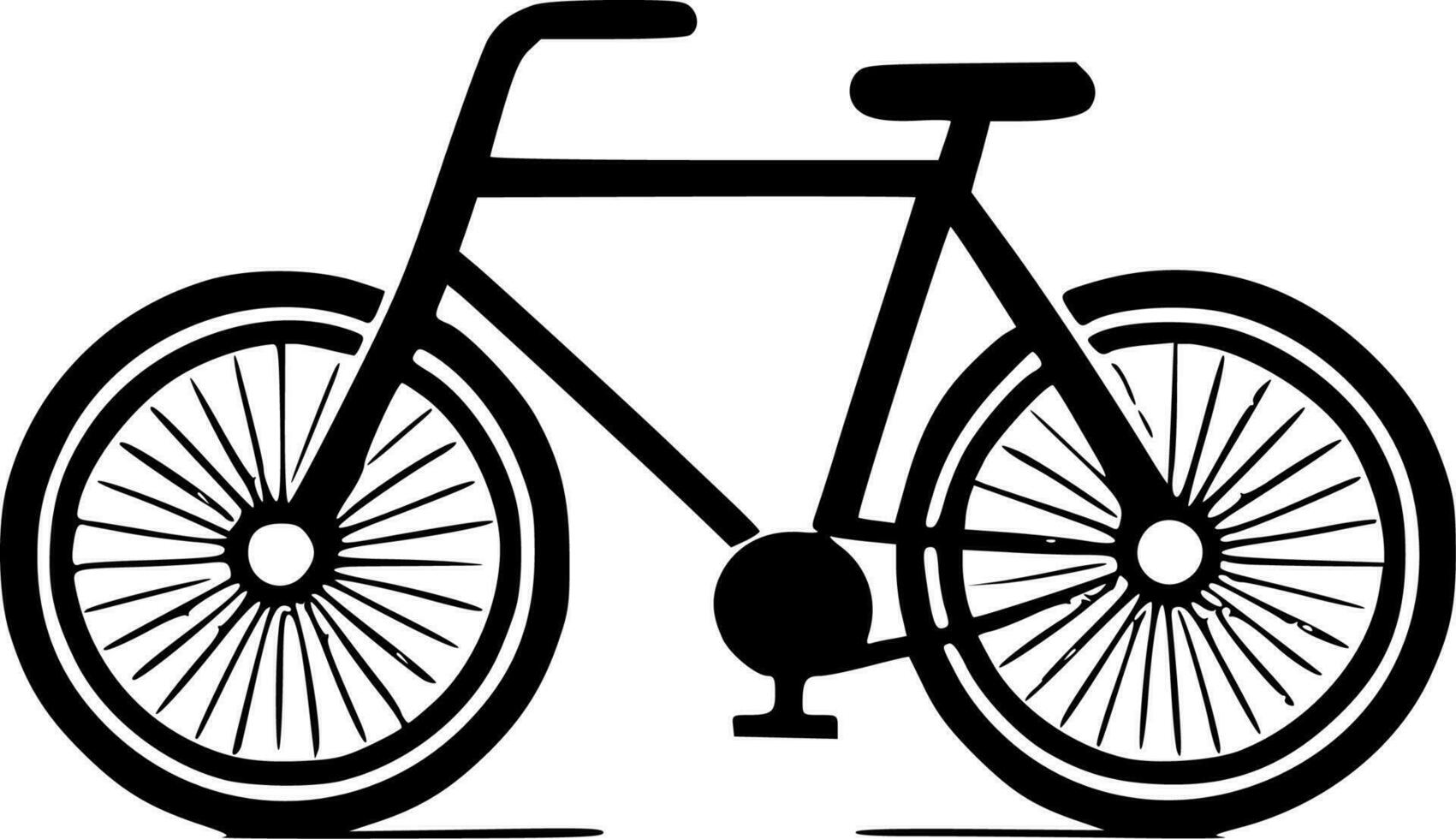 cykel - svart och vit isolerat ikon - vektor illustration
