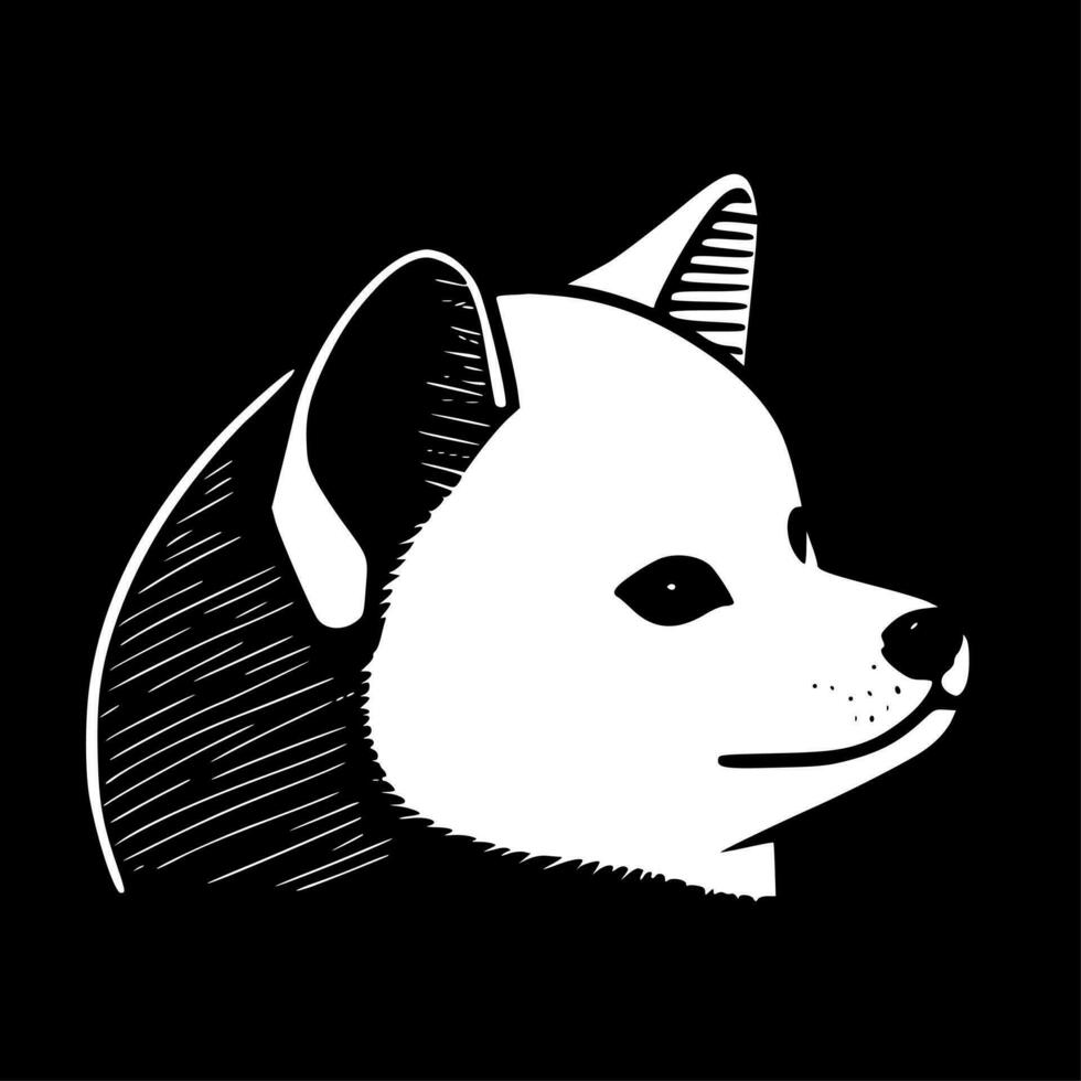 Shiba - - schwarz und Weiß isoliert Symbol - - Vektor Illustration