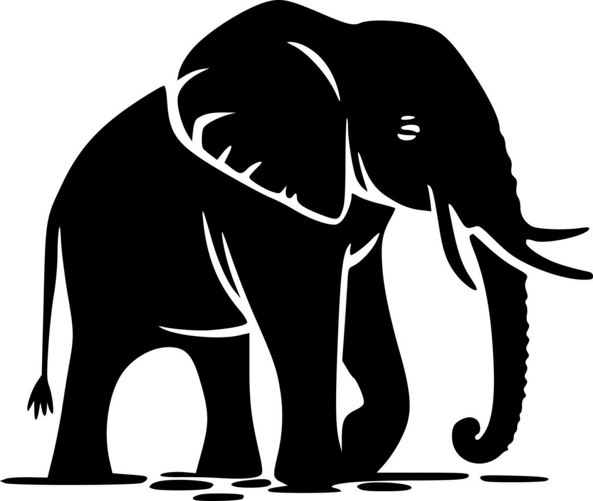 Elefanten, minimalistisch und einfach Silhouette - - Vektor Illustration