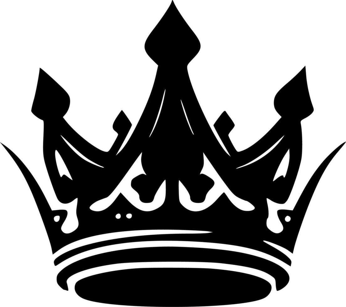 krona - svart och vit isolerat ikon - vektor illustration