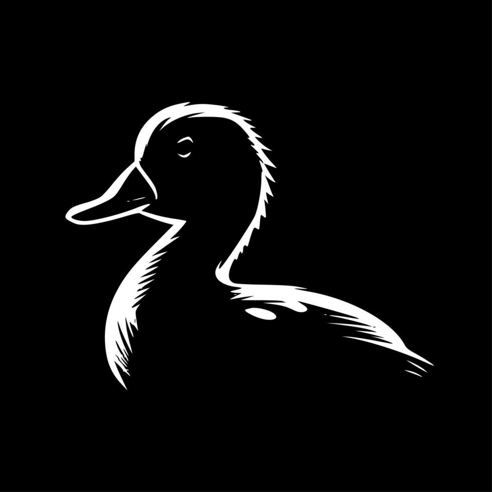 Ente, schwarz und Weiß Vektor Illustration