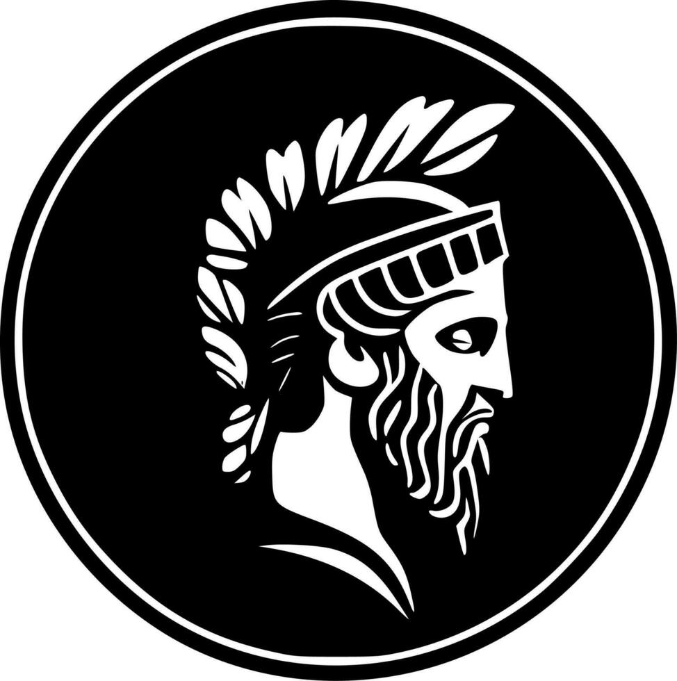 griechisch - - schwarz und Weiß isoliert Symbol - - Vektor Illustration