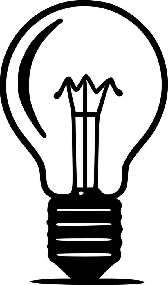 ljus Glödlampa - minimalistisk och platt logotyp - vektor illustration