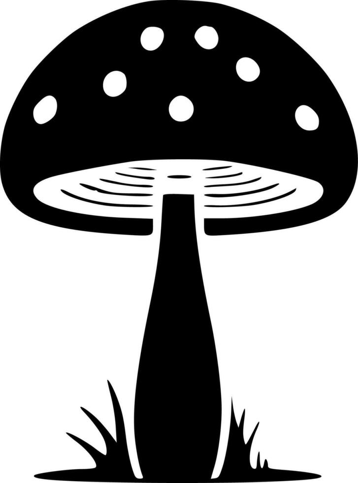 Pilz, schwarz und Weiß Vektor Illustration