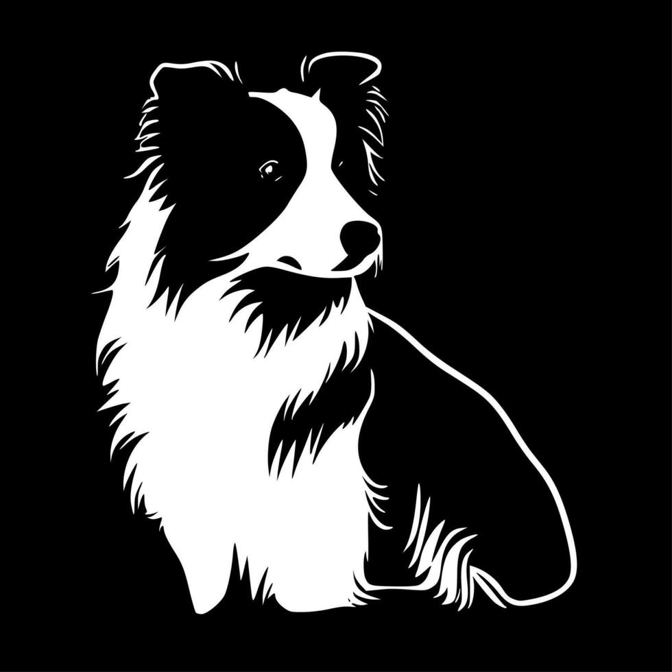 Rand Collie - - minimalistisch und eben Logo - - Vektor Illustration