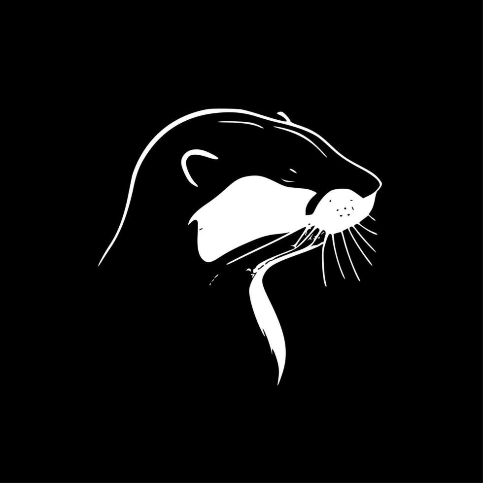 Otter - - minimalistisch und eben Logo - - Vektor Illustration