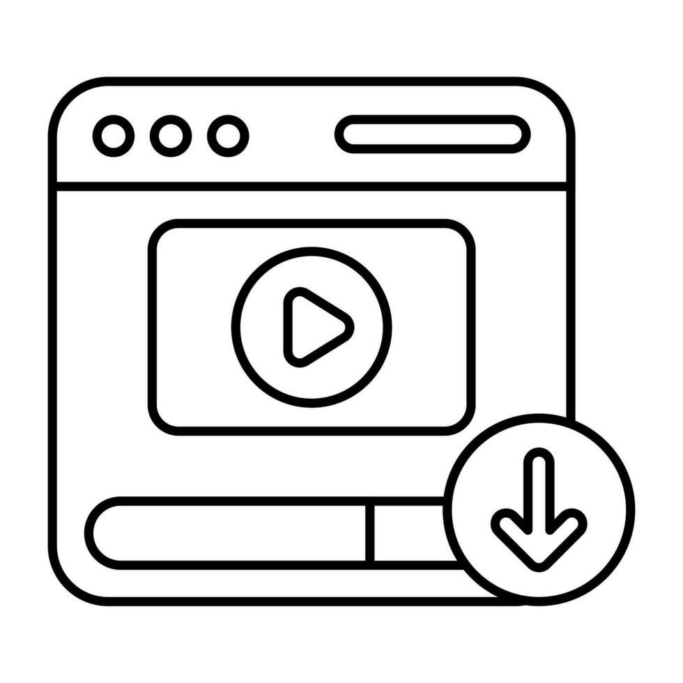 ett ikon design av webb video ladda ner vektor