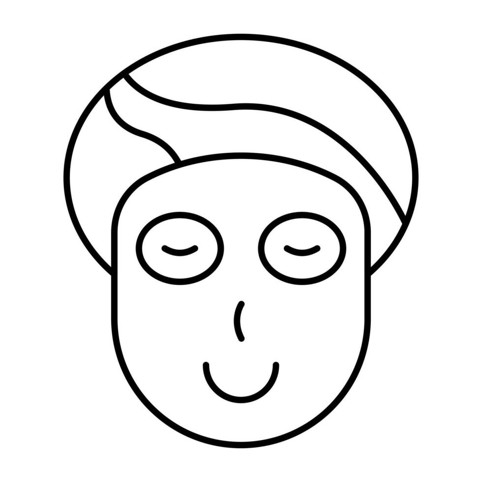 konzeptionelle linear Design Symbol von Gesicht Blatt Maske vektor
