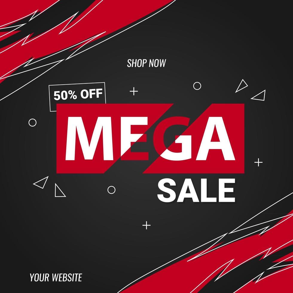 Mega Sale Banner Design Vorlage vektor