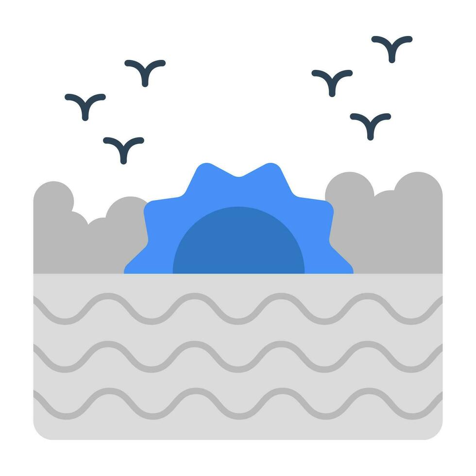en perfekt design ikon av hav solnedgång vektor
