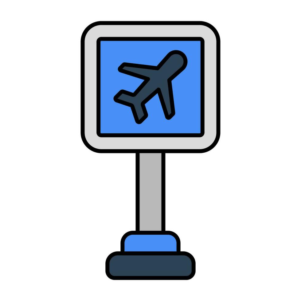 modern Design Symbol von Flughafen Roadboard vektor