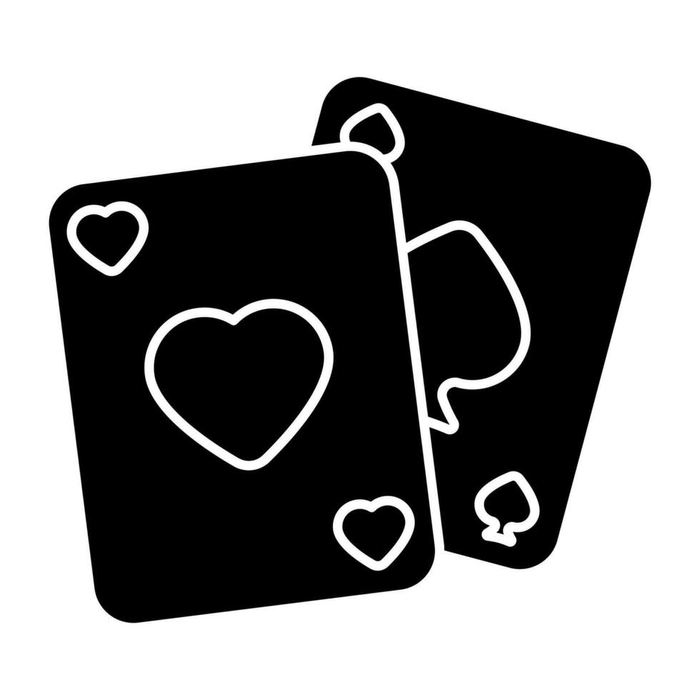 trendig design av poker kort ikon vektor