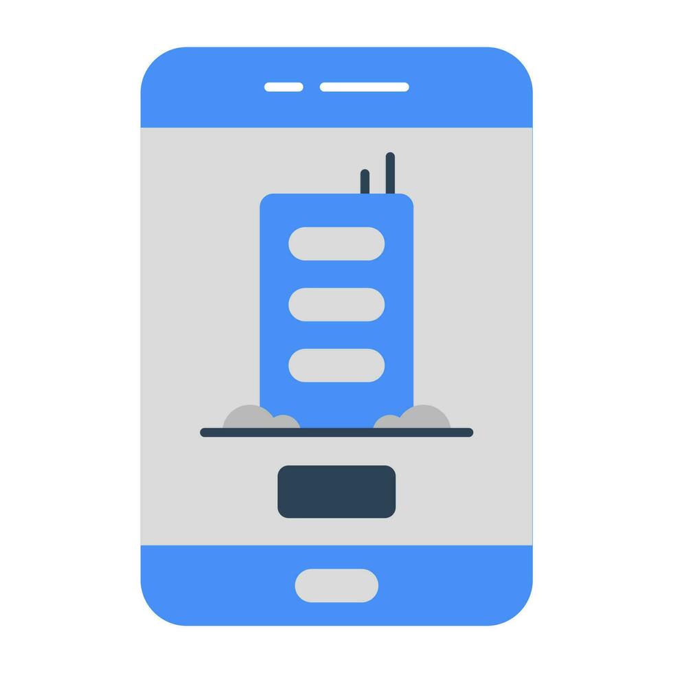 ein Symbol Design von Handy, Mobiltelefon Hotel App vektor