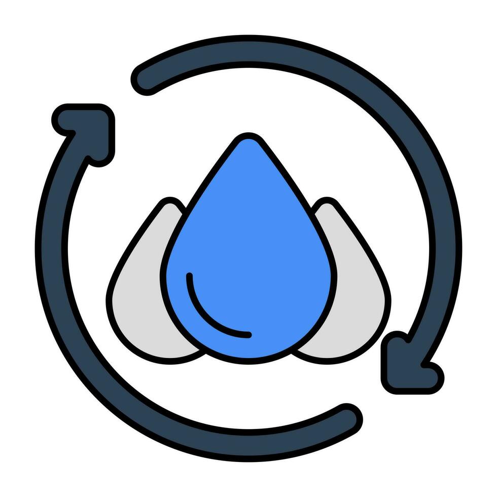 ein editierbar Design Symbol von Wasser Recycling vektor