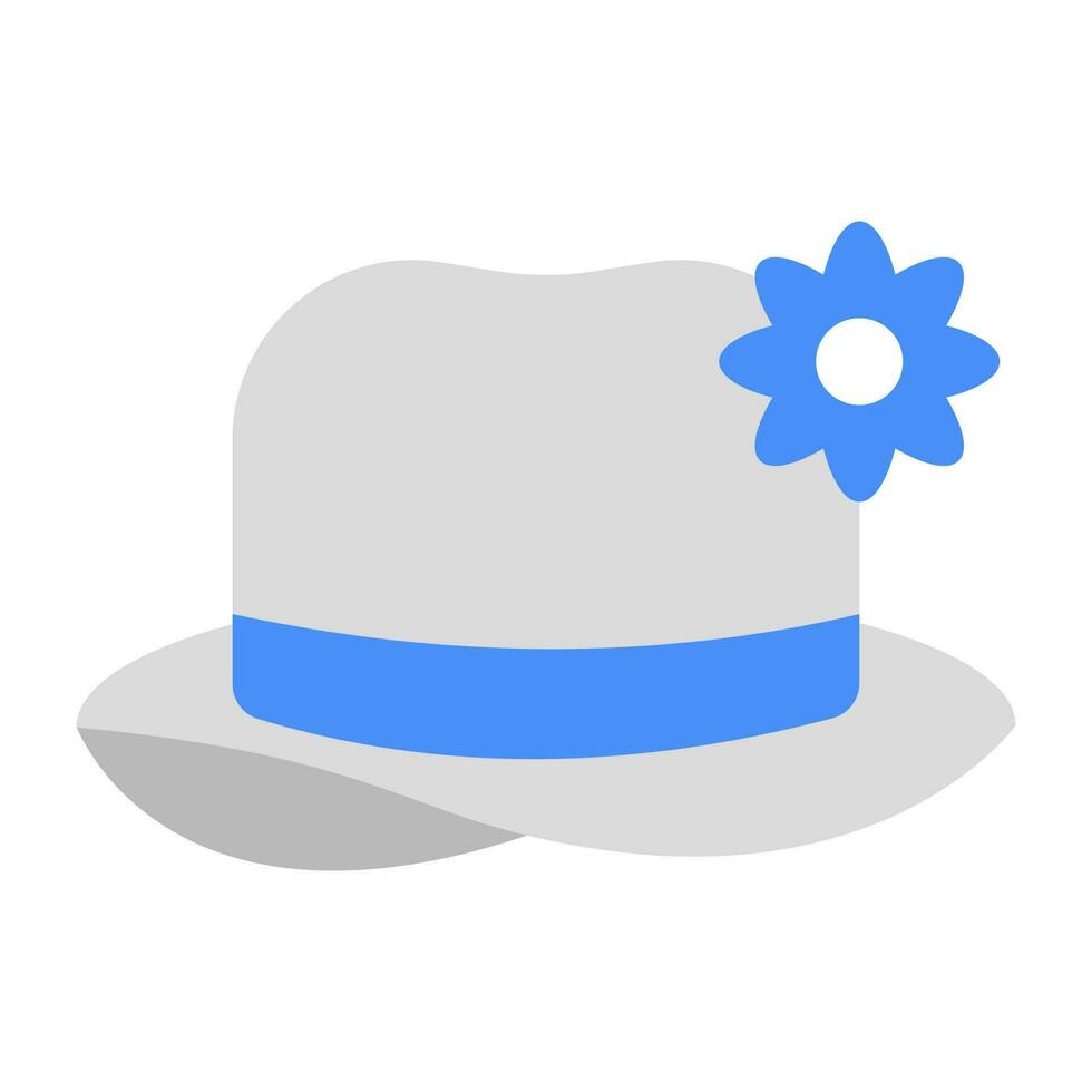 ein editierbar Design Symbol Hut, Kopfbedeckungen Zubehörteil vektor