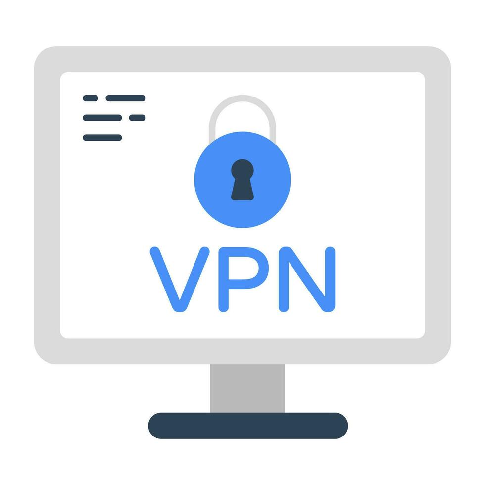 en platt design ikon av vpn vektor