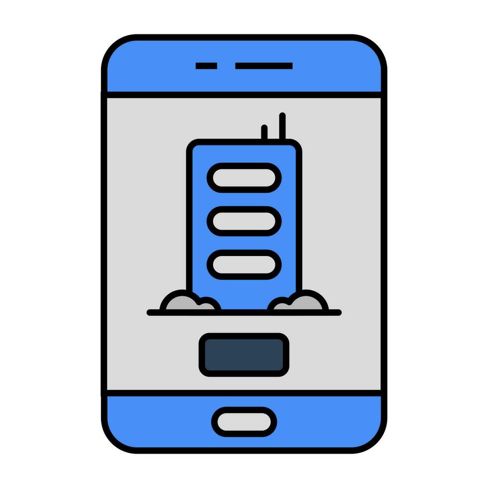 ein Symbol Design von Handy, Mobiltelefon Hotel App vektor