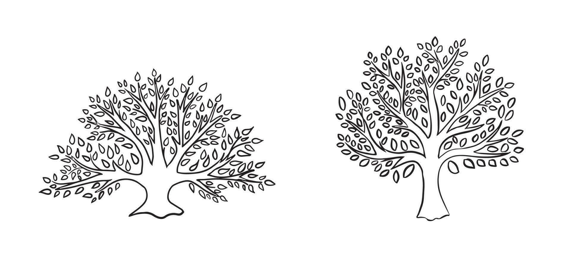 Baum von Leben kreativ Logo Vorlage, Vektor isoliert auf weiß.Vektor Baum Emblem. Symbol, logo.vektor Illustration von Baum mit Blätter.Hand made.logo zum Öko, Umwelt Themen, Landwirtschaft, Kosmetika.