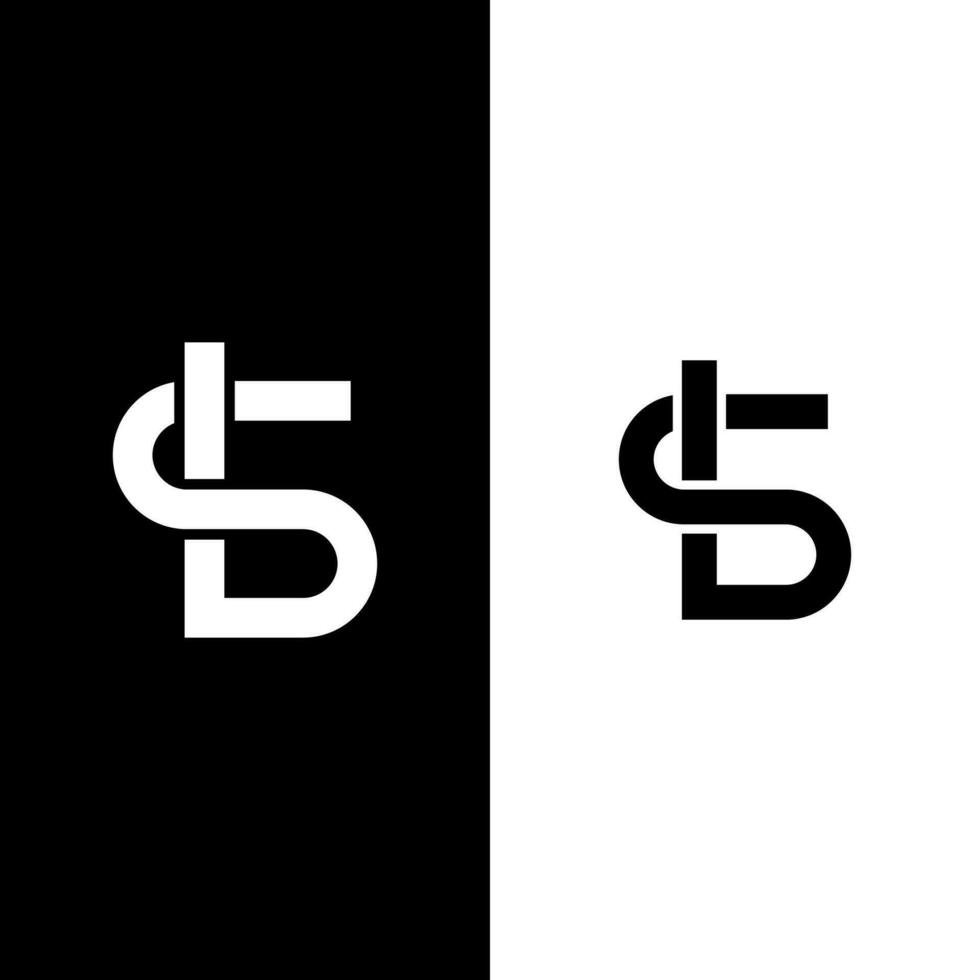 svart och vit ls första monogram logotyp vektor design