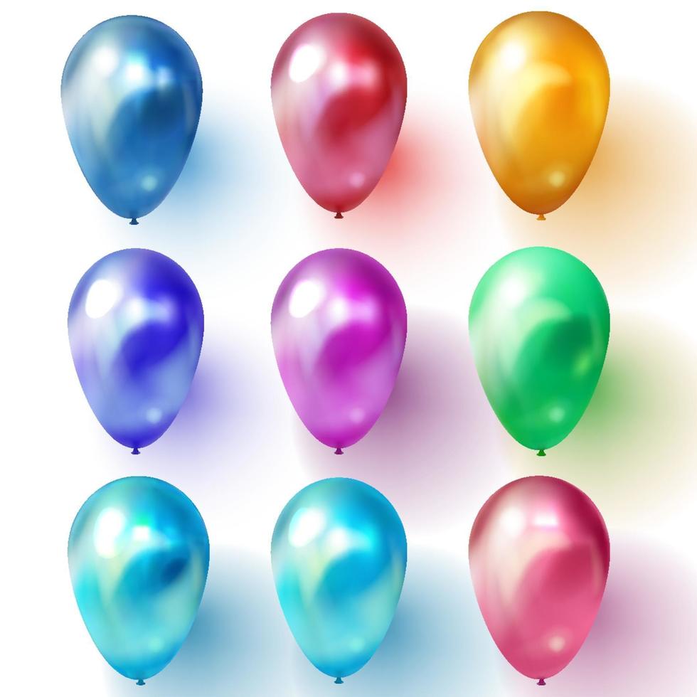 farbige Ballonvektorillustration auf weißem Hintergrund vektor
