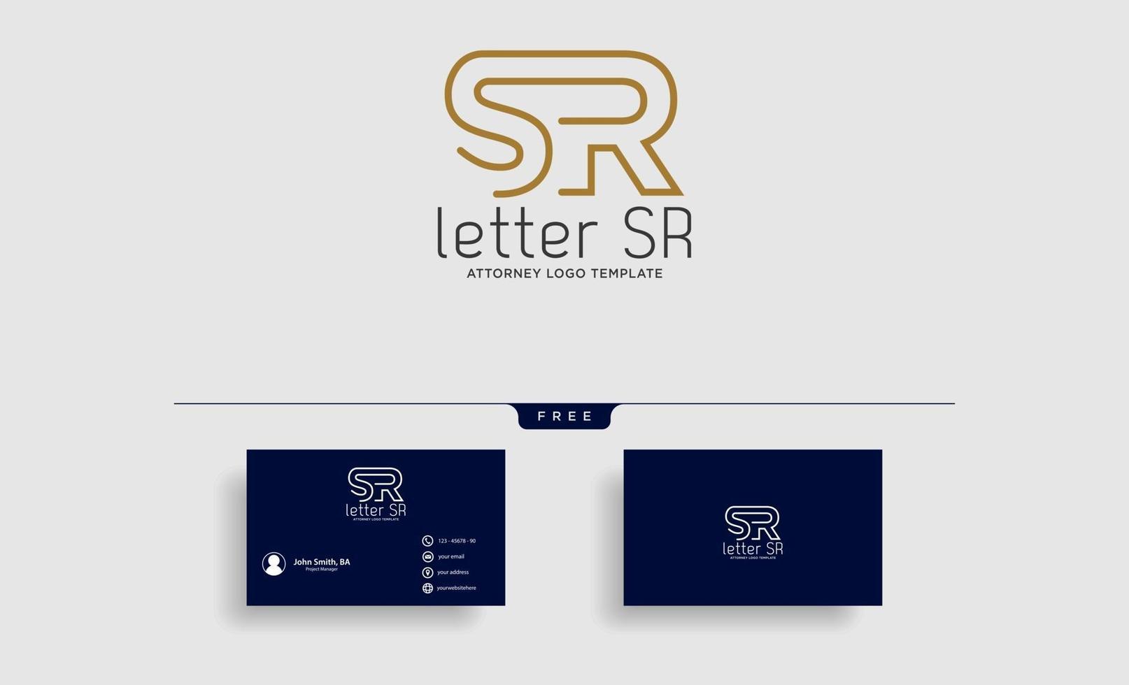 brev sr advokat logotyp linje design mall illustration vektor