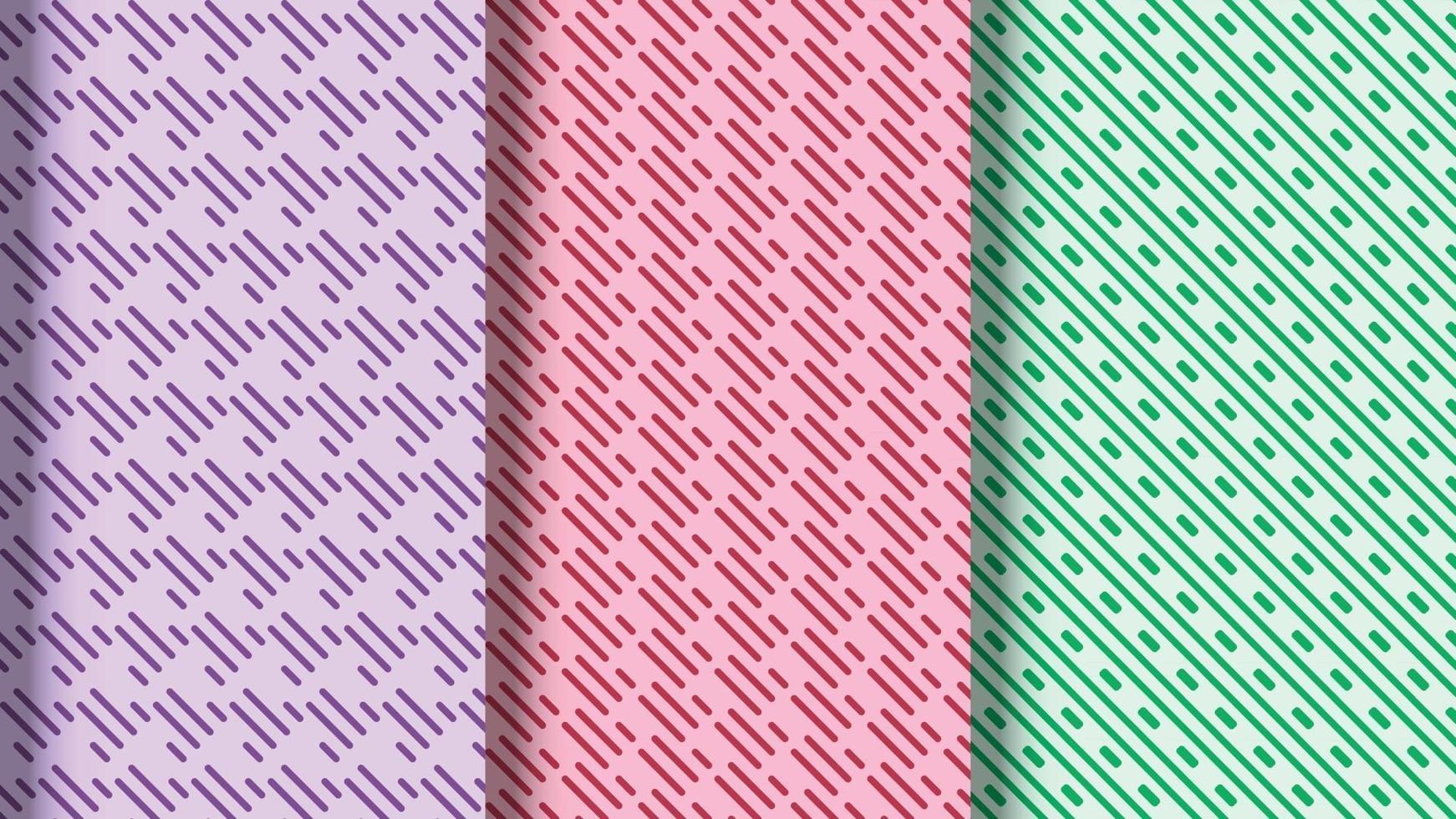 Einzigartig mit 3 Farben nahtloses Musterset vektor