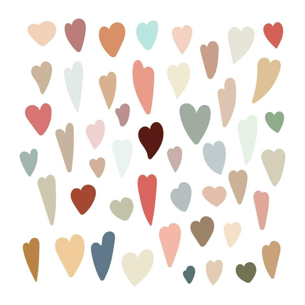 Boho Stil Herzen einfach Vektor Illustration im modisch Pastell- Farben, Symbol von Liebe, st Valentinstag Tag Sammlung zum Herstellung Karten, Banner, modern Plakate