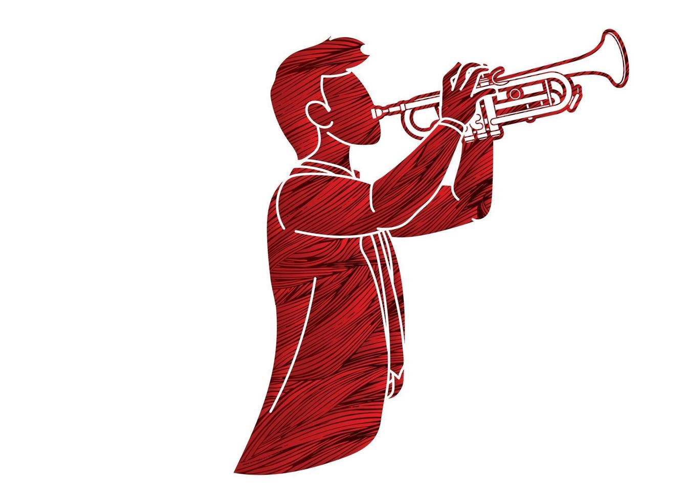 trumpetist musikerorkester vektor