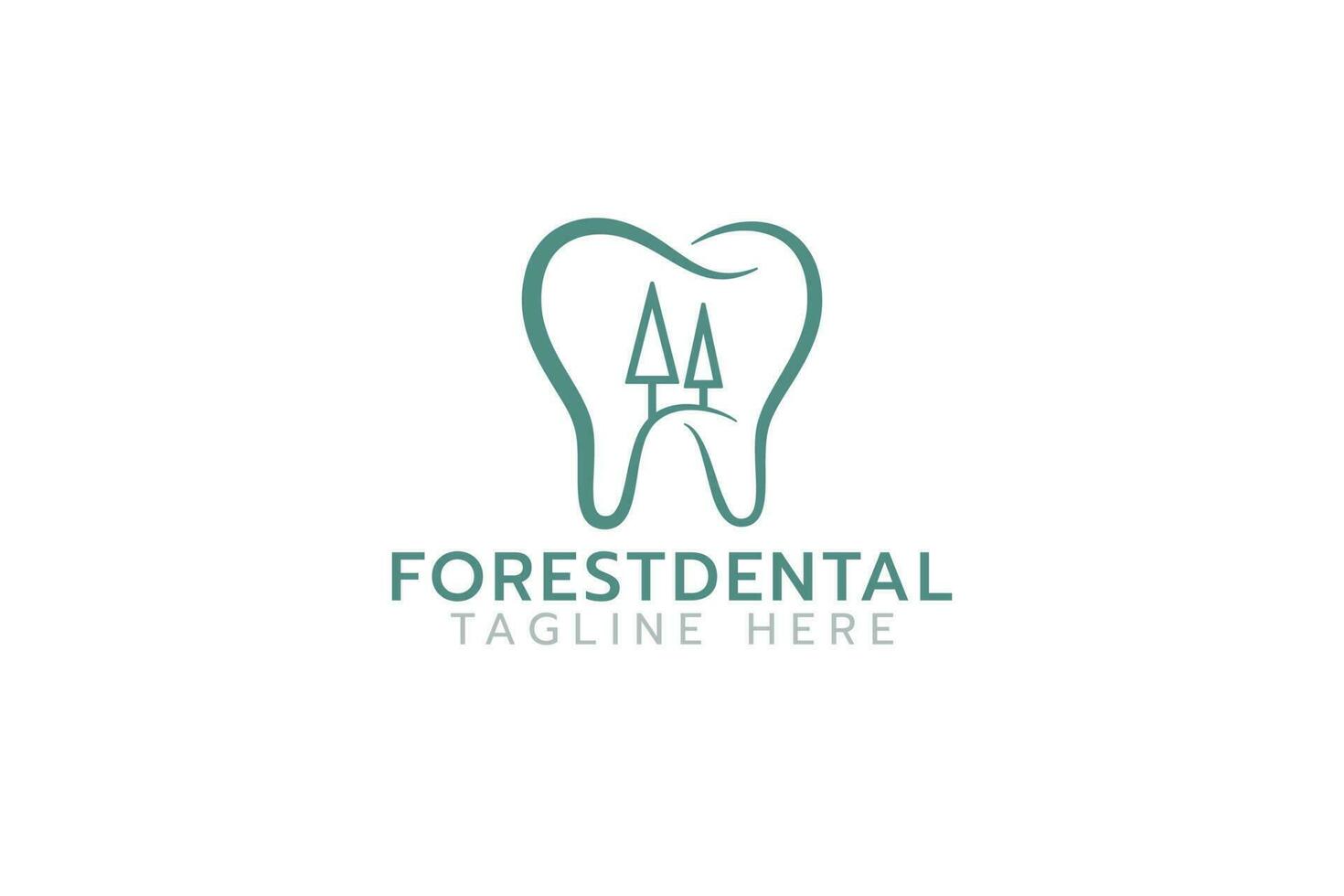 Wald Dental Logo mit ein Kombination von ein Zahn und Bäume vektor