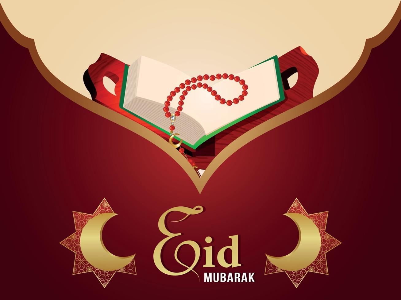 Eid Mubarak realistisches Muster Mond auf kreativem Hintergrund vektor