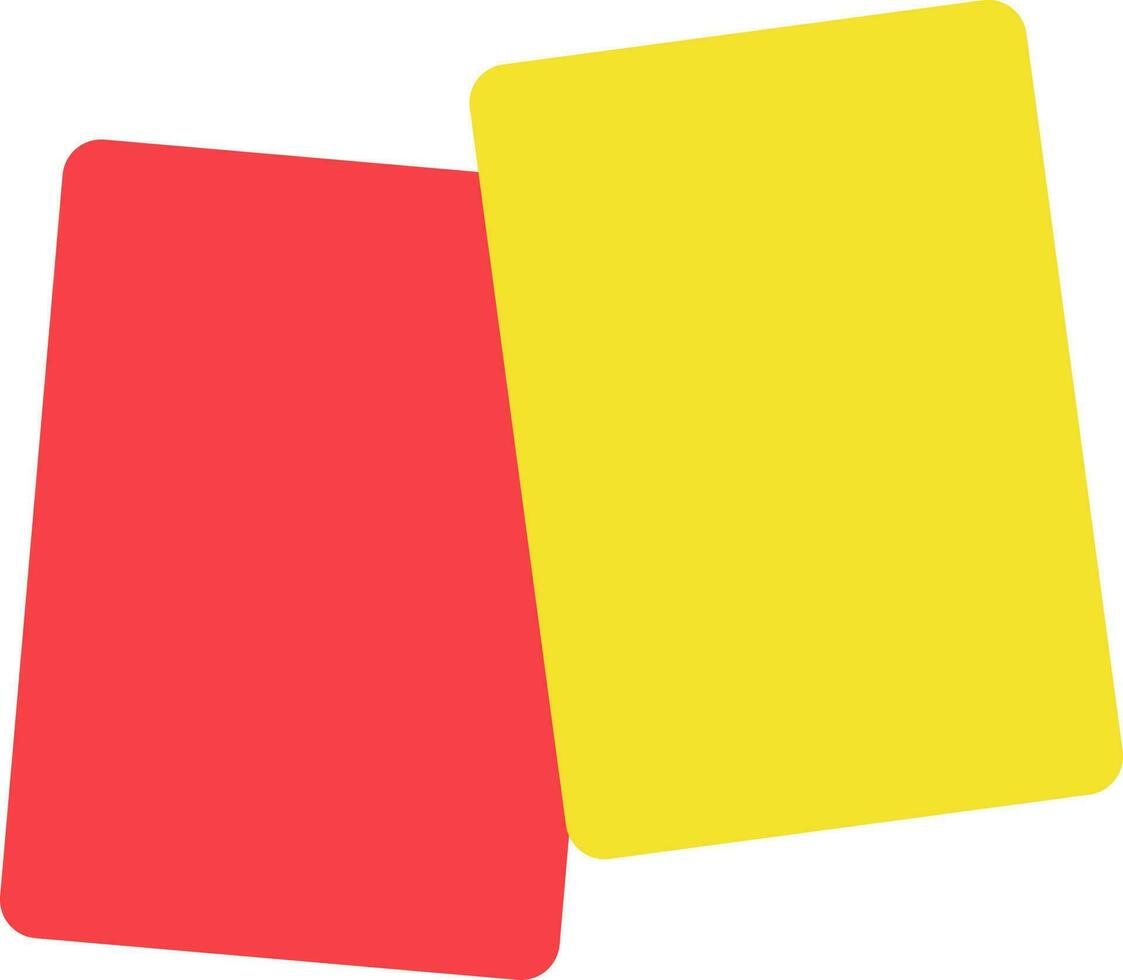 Gelb und rot Strafe Karte eben Symbol. vektor