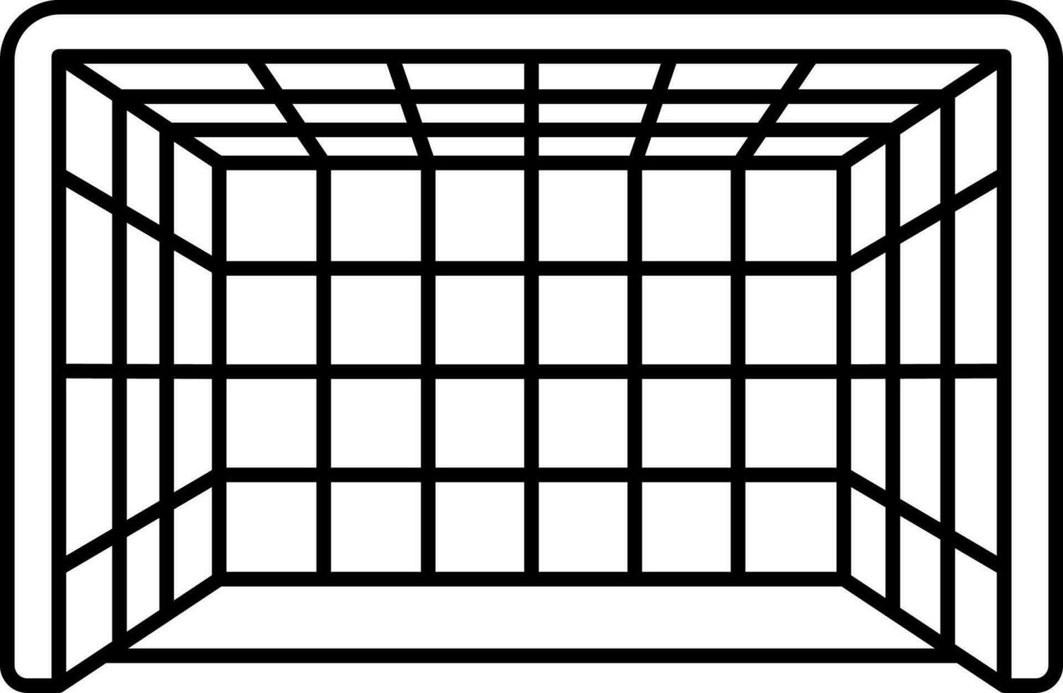 schwarz Linie Kunst von Fußball Netz Symbol. vektor