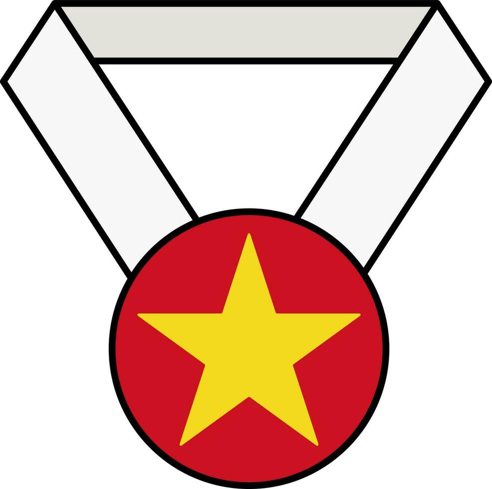 golden Star Medaille Symbol im eben Stil. vektor