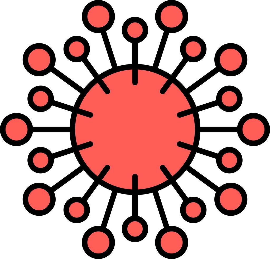 virus ikon eller symbol i röd Färg. vektor