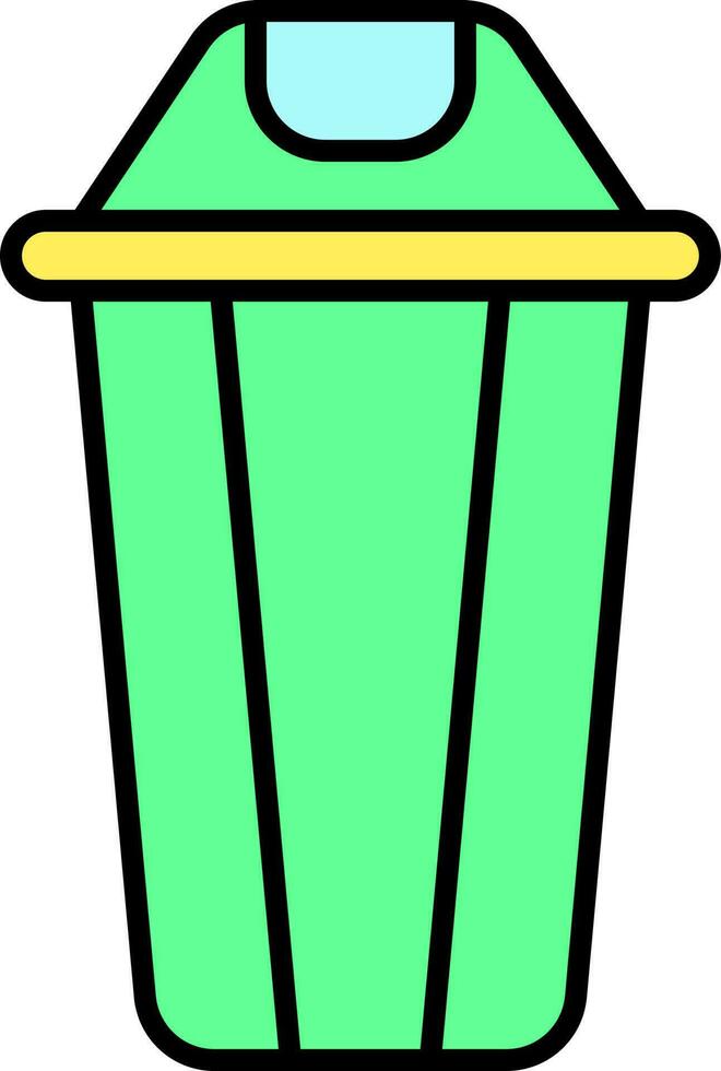 Grün Mülltonne Symbol im eben Stil. vektor