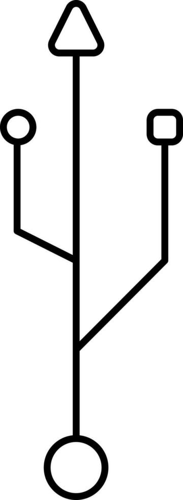 isoliert USB Symbol Symbol im schwarz linear Kunst. vektor