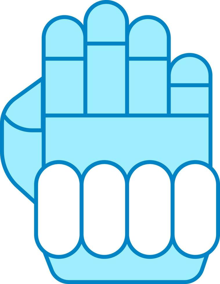 Illustration von Handschuhe Symbol im Weiß und Blau Farbe. vektor