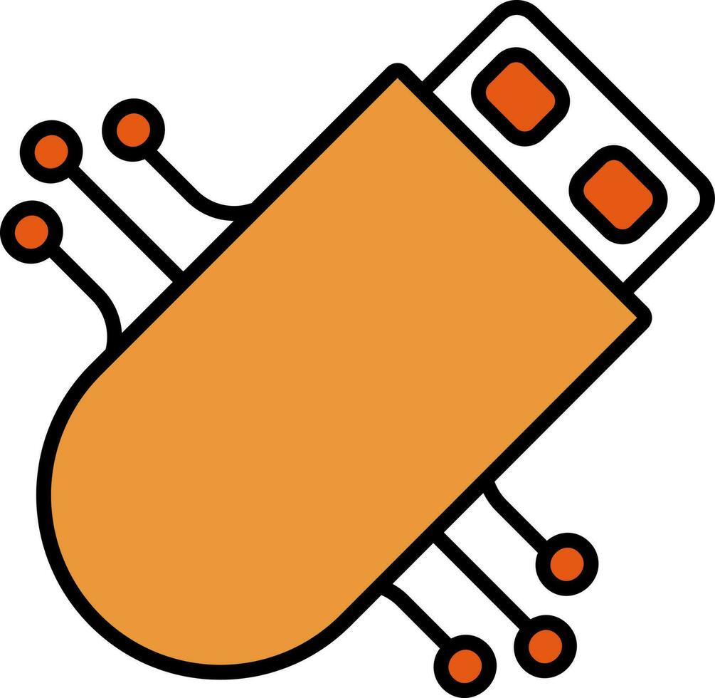 Orange Stift Fahrt Symbol im eben Stil. vektor
