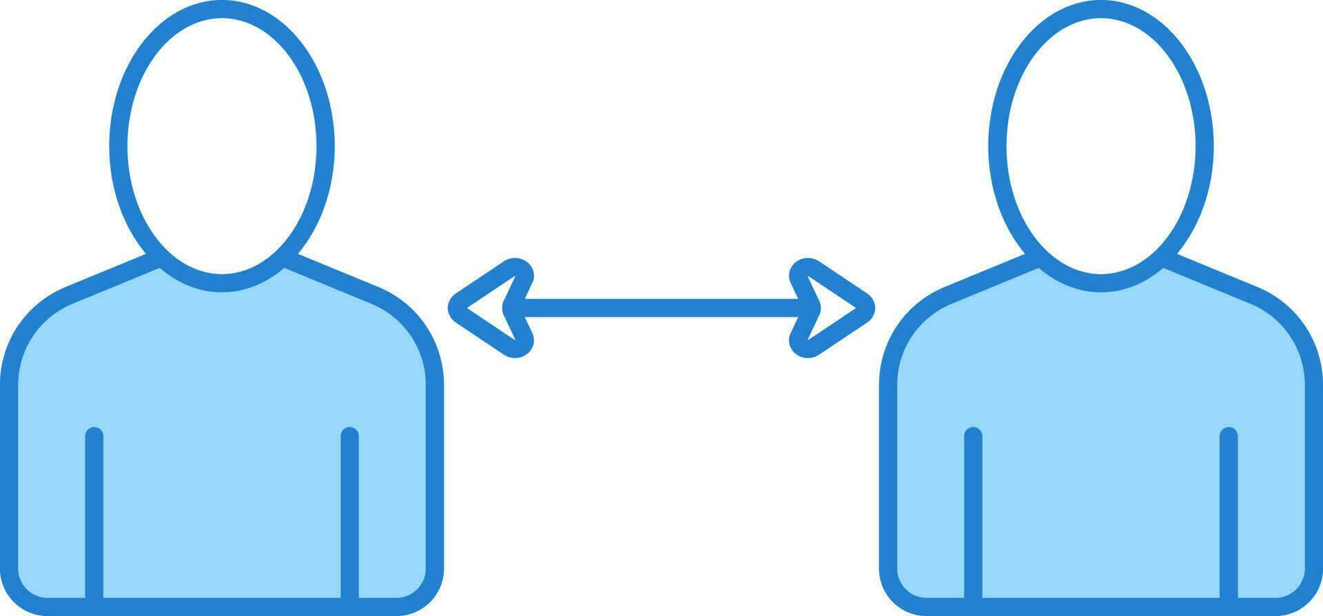 behalten Entfernung Menschen Blau und Weiß Symbol. vektor