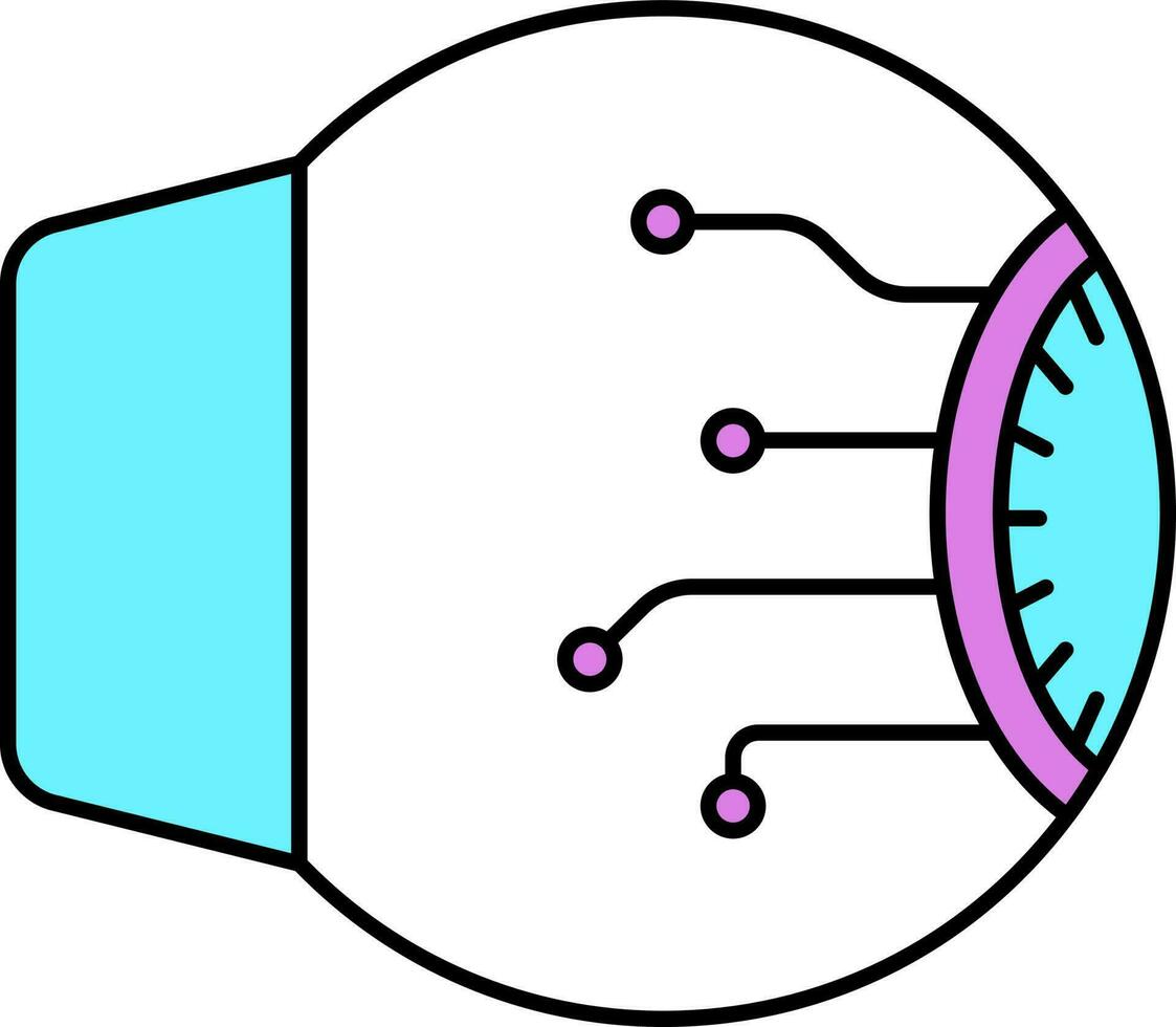 isoliert Augapfel Symbol im Blau und Rosa Farbe. vektor